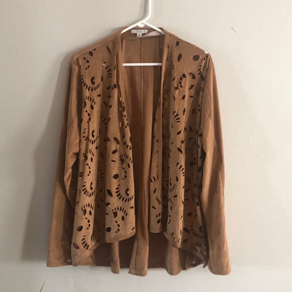 Erin London suede like cardigan